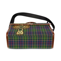 ScotsTee Shop Scottish Arnott Clan Tartan Canvas Bag Golden Thistle and Celtic Cross Personalize Your Name Bag