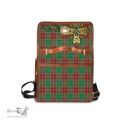 ScotsTee Shop Scottish Baxter Modern Clan Tartan Canvas Bag Golden Thistle and Celtic Cross Personalize Your Name Bag