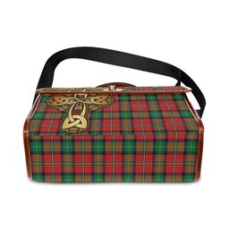 ScotsTee Shop Scottish Boyd Modern Clan Tartan Canvas Bag Golden Thistle and Celtic Cross Personalize Your Name Bag