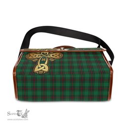 ScotsTee Shop Scottish Beveridge Clan Tartan Canvas Bag Golden Thistle and Celtic Cross Personalize Your Name Bag