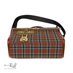 ScotsTee Shop Scottish Buchanan Old Dress Clan Tartan Canvas Bag Golden Thistle and Celtic Cross Personalize Your Name Bag