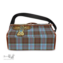 ScotsTee Shop Scottish Anderson Ancient Clan Tartan Canvas Bag Golden Thistle and Celtic Cross Personalize Your Name Bag