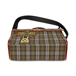 ScotsTee Shop Scottish Baillie Dress Clan Tartan Canvas Bag Golden Thistle and Celtic Cross Personalize Your Name Bag