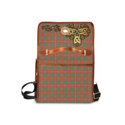 ScotsTee Shop Scottish Bruce Ancient Clan Tartan Canvas Bag Golden Thistle and Celtic Cross Personalize Your Name Bag