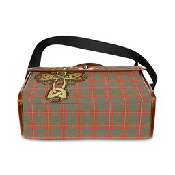 ScotsTee Shop Scottish Bruce Ancient Clan Tartan Canvas Bag Golden Thistle and Celtic Cross Personalize Your Name Bag
