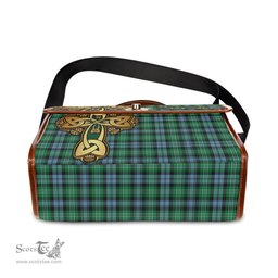 ScotsTee Shop Scottish Arbuthnot Ancient Clan Tartan Canvas Bag Golden Thistle and Celtic Cross Personalize Your Name Bag
