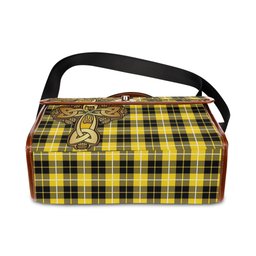 ScotsTee Shop Scottish Barclay Dress Modern Clan Tartan Canvas Bag Golden Thistle and Celtic Cross Personalize Your Name Bag