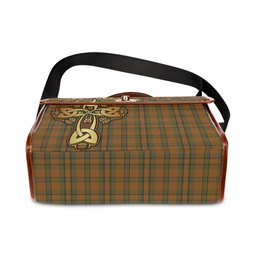 ScotsTee Shop Scottish Donachie of Brockloch Ancient Hunting Clan Tartan Canvas Bag Golden Thistle and Celtic Cross Personalize Your Name Bag