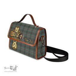 ScotsTee Shop Scottish Craig Clan Tartan Canvas Bag Golden Thistle and Celtic Cross Personalize Your Name Bag