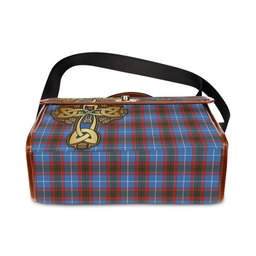 ScotsTee Shop Scottish Congilton Clan Tartan Canvas Bag Golden Thistle and Celtic Cross Personalize Your Name Bag
