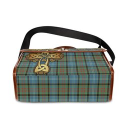 ScotsTee Shop Scottish Cathcart Clan Tartan Canvas Bag Golden Thistle and Celtic Cross Personalize Your Name Bag