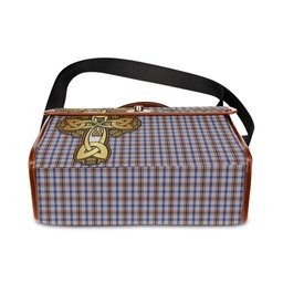 ScotsTee Shop Scottish Boswell Clan Tartan Canvas Bag Golden Thistle and Celtic Cross Personalize Your Name Bag