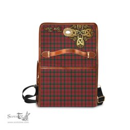 ScotsTee Shop Scottish Dalziel Clan Tartan Canvas Bag Golden Thistle and Celtic Cross Personalize Your Name Bag