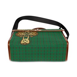 ScotsTee Shop Scottish Don Clan Tartan Canvas Bag Golden Thistle and Celtic Cross Personalize Your Name Bag