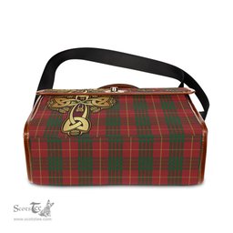 ScotsTee Shop Scottish Cameron Clan Tartan Canvas Bag Golden Thistle and Celtic Cross Personalize Your Name Bag