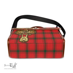 ScotsTee Shop Scottish Darroch Clan Tartan Canvas Bag Golden Thistle and Celtic Cross Personalize Your Name Bag