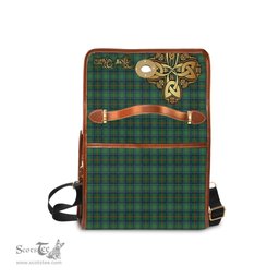 ScotsTee Shop Scottish Cranstoun Clan Tartan Canvas Bag Golden Thistle and Celtic Cross Personalize Your Name Bag