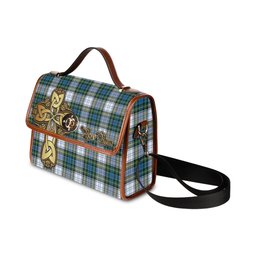ScotsTee Shop Scottish Campbell Dress Clan Tartan Canvas Bag Golden Thistle and Celtic Cross Personalize Your Name Bag
