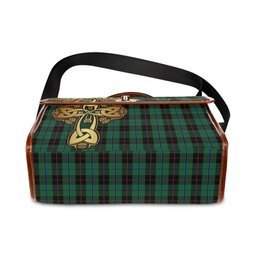 ScotsTee Shop Scottish Douglas Black Clan Tartan Canvas Bag Golden Thistle and Celtic Cross Personalize Your Name Bag