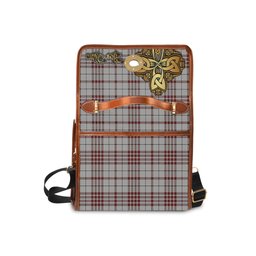 ScotsTee Shop Scottish Clayton Clan Tartan Canvas Bag Golden Thistle and Celtic Cross Personalize Your Name Bag