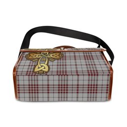 ScotsTee Shop Scottish Clayton Clan Tartan Canvas Bag Golden Thistle and Celtic Cross Personalize Your Name Bag