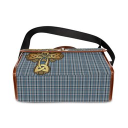 ScotsTee Shop Scottish Conquergood Clan Tartan Canvas Bag Golden Thistle and Celtic Cross Personalize Your Name Bag