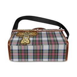 ScotsTee Shop Scottish Dennistoun Clan Tartan Canvas Bag Golden Thistle and Celtic Cross Personalize Your Name Bag