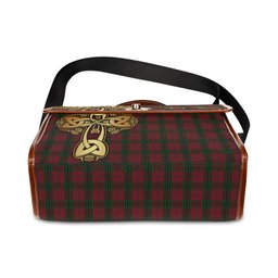 ScotsTee Shop Scottish Denny Hunting Clan Tartan Canvas Bag Golden Thistle and Celtic Cross Personalize Your Name Bag