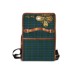 ScotsTee Shop Scottish Campbell of Argyll #02 Clan Tartan Canvas Bag Golden Thistle and Celtic Cross Personalize Your Name Bag