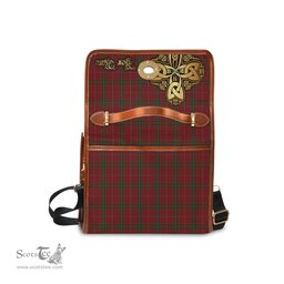 ScotsTee Shop Scottish Carruthers Clan Tartan Canvas Bag Golden Thistle and Celtic Cross Personalize Your Name Bag