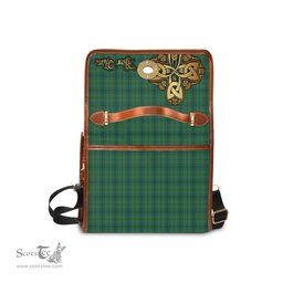 ScotsTee Shop Scottish Cranston Clan Tartan Canvas Bag Golden Thistle and Celtic Cross Personalize Your Name Bag