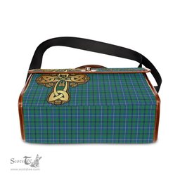 ScotsTee Shop Scottish Douglas Ancient Clan Tartan Canvas Bag Golden Thistle and Celtic Cross Personalize Your Name Bag