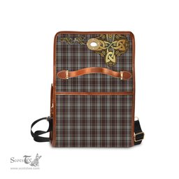 ScotsTee Shop Scottish Douglas Ancient Dress Clan Tartan Canvas Bag Golden Thistle and Celtic Cross Personalize Your Name Bag