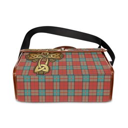 ScotsTee Shop Scottish Dunbar Ancient Clan Tartan Canvas Bag Golden Thistle and Celtic Cross Personalize Your Name Bag