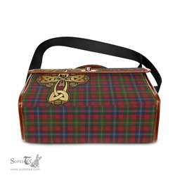 ScotsTee Shop Scottish Forrester or Foster Clan Tartan Canvas Bag Golden Thistle and Celtic Cross Personalize Your Name Bag