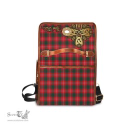 ScotsTee Shop Scottish Fenton Clan Tartan Canvas Bag Golden Thistle and Celtic Cross Personalize Your Name Bag