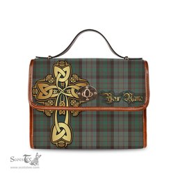 ScotsTee Shop Scottish Cochrane Hunting Clan Tartan Canvas Bag Golden Thistle and Celtic Cross Personalize Your Name Bag