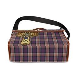 ScotsTee Shop Scottish Carnegie Clan Tartan Canvas Bag Golden Thistle and Celtic Cross Personalize Your Name Bag