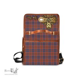 ScotsTee Shop Scottish Cameron of Lochiel Ancient Clan Tartan Canvas Bag Golden Thistle and Celtic Cross Personalize Your Name Bag