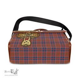 ScotsTee Shop Scottish Cameron of Lochiel Ancient Clan Tartan Canvas Bag Golden Thistle and Celtic Cross Personalize Your Name Bag