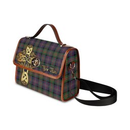 ScotsTee Shop Scottish Cameron of Erracht Modern Clan Tartan Canvas Bag Golden Thistle and Celtic Cross Personalize Your Name Bag
