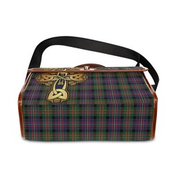 ScotsTee Shop Scottish Cameron of Erracht Modern Clan Tartan Canvas Bag Golden Thistle and Celtic Cross Personalize Your Name Bag