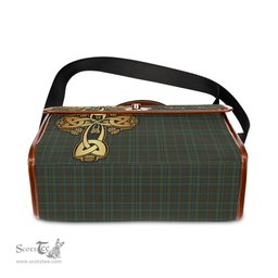 ScotsTee Shop Scottish Kerry Clan Tartan Canvas Bag Golden Thistle and Celtic Cross Personalize Your Name Bag