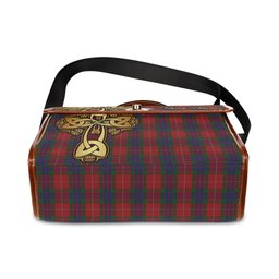 ScotsTee Shop Scottish Fraser Clan Tartan Canvas Bag Golden Thistle and Celtic Cross Personalize Your Name Bag