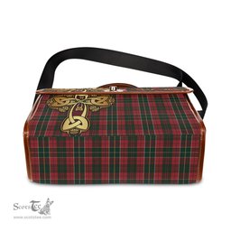 ScotsTee Shop Scottish Hunter USA Clan Tartan Canvas Bag Golden Thistle and Celtic Cross Personalize Your Name Bag