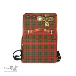 ScotsTee Shop Scottish Hay Modern Clan Tartan Canvas Bag Golden Thistle and Celtic Cross Personalize Your Name Bag