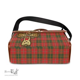 ScotsTee Shop Scottish Hay Modern Clan Tartan Canvas Bag Golden Thistle and Celtic Cross Personalize Your Name Bag