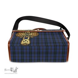 ScotsTee Shop Scottish Hope (Vere - Weir) Clan Tartan Canvas Bag Golden Thistle and Celtic Cross Personalize Your Name Bag