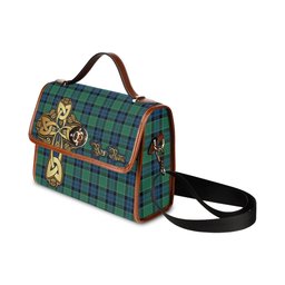 ScotsTee Shop Scottish Graham of Menteith Ancient Clan Tartan Canvas Bag Golden Thistle and Celtic Cross Personalize Your Name Bag