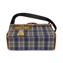 ScotsTee Shop Scottish Livingston Dress Clan Tartan Canvas Bag Golden Thistle and Celtic Cross Personalize Your Name Bag